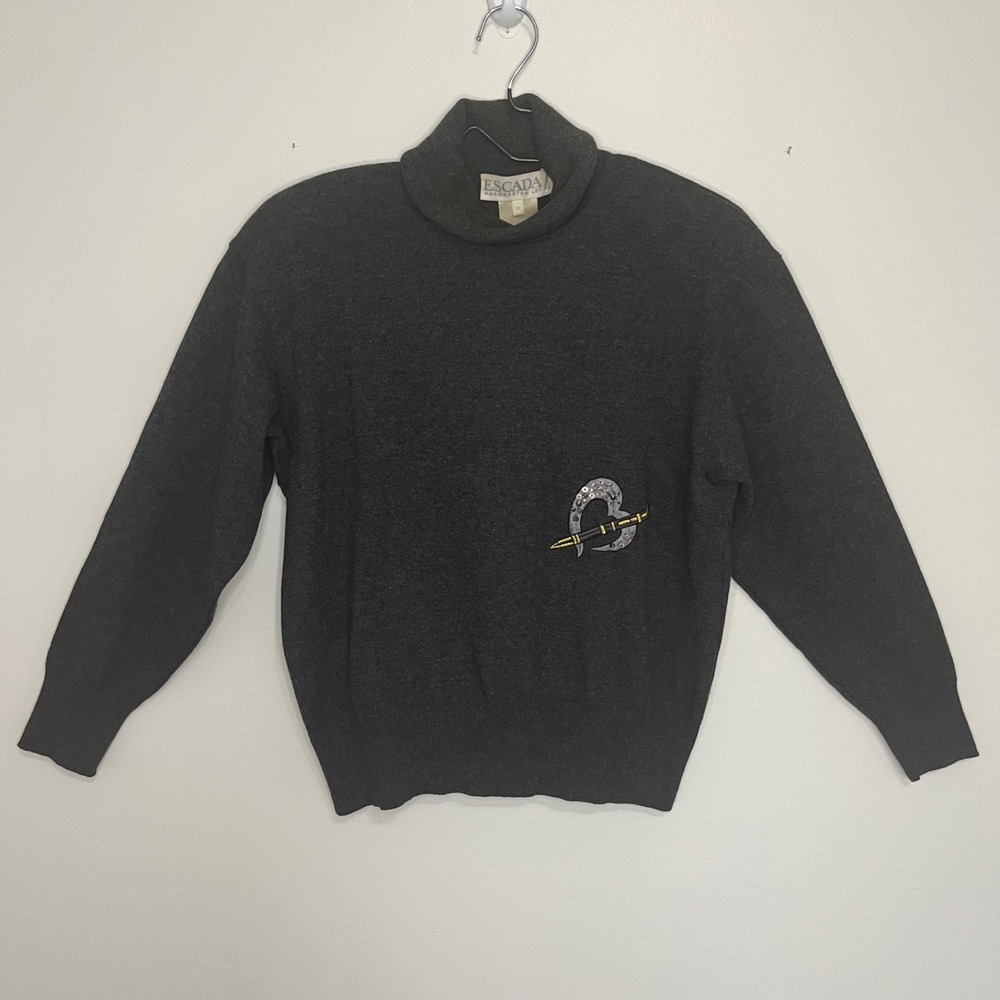 Vintage Escada Margaretha Ley Wool/Cashmere Sweater Women's 38 Academia Artsy
